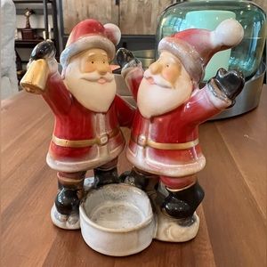 Ceramic Tealight Happy Santas